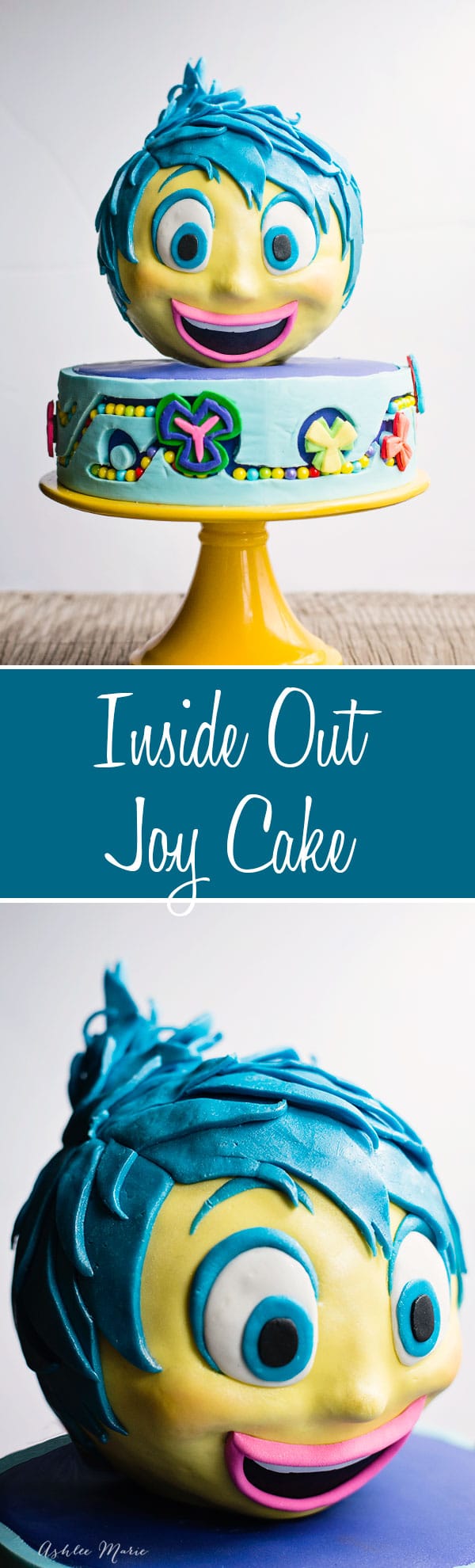 a full video tutorial for creating your own Inside Out Joy cake