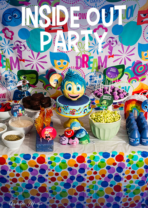throw a party or have a family movie night for Disney's Inside Out with these easy decorations, recipes and treats! a food item for each character, a cake and of course activities and printables
