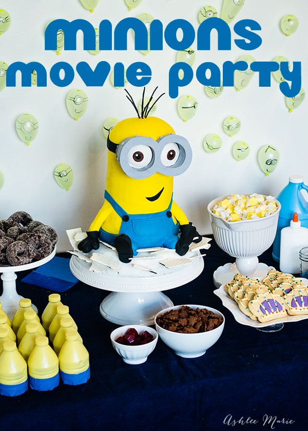 The minions movie was a HUGE hit at our house, so of course we had to have a Minions birthday party, tons of food, crafts and games along with watching this adorable movie, it was a huge birthday success