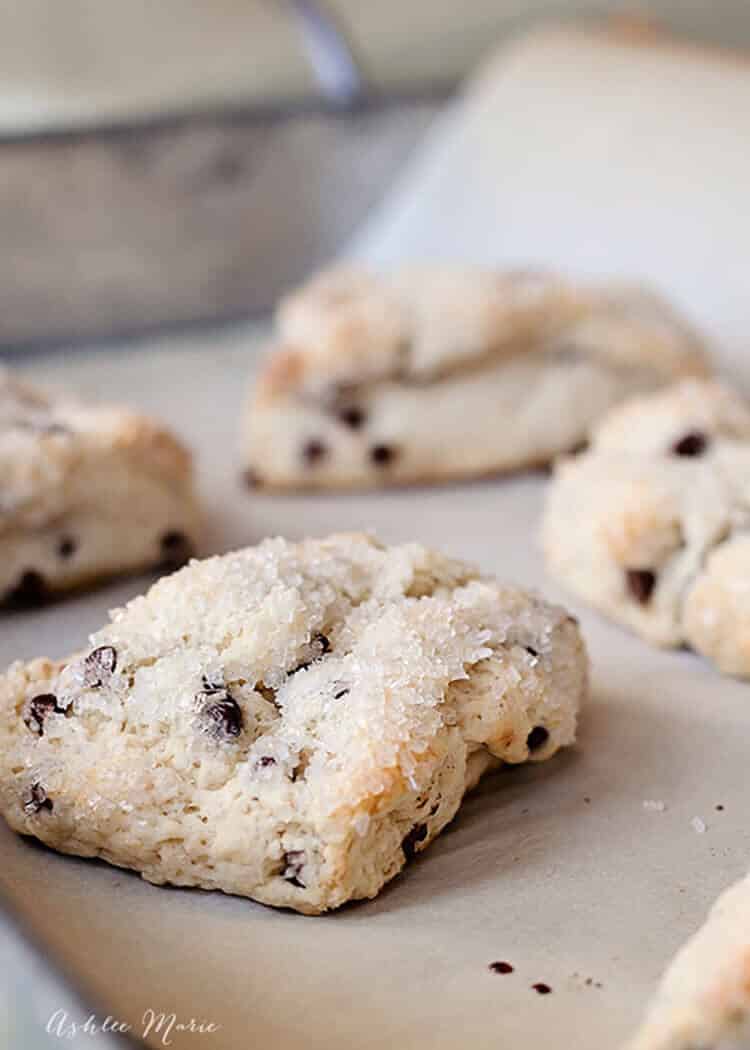 We love scones at our house and it doesnt get much better than when they are filled with chocolate chips