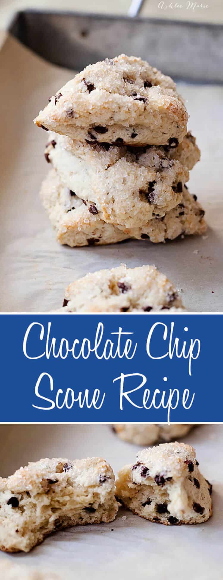 these chocolate chip scones are easy to make with a wonderful texture and great flavor