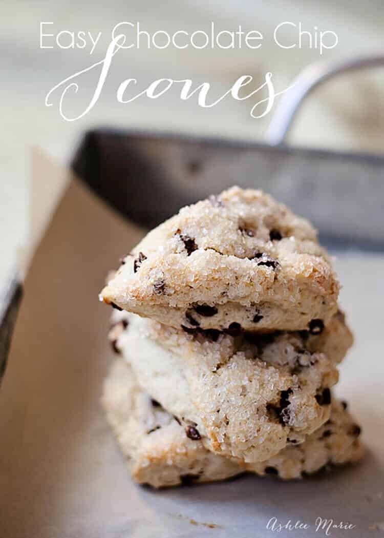 these chocolate chip scones are so easy to make and everyone loves them