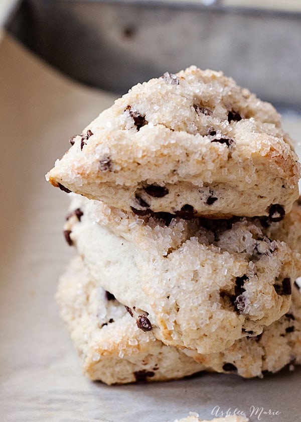 the most requested snack at our house are these easy chocolate chip scones