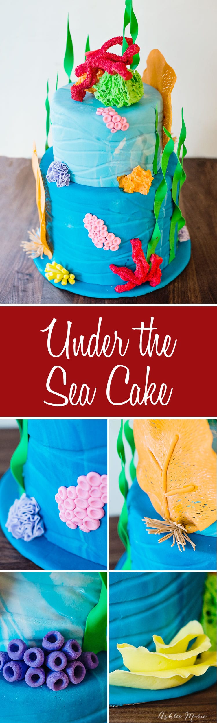 a video tutorial to make your own colorful coral for a sweet under the sea cake