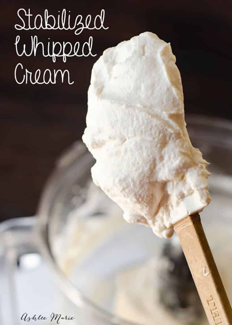 Stabilized whipped cream won't melt, it is good for piping and it will hold it's form