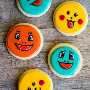 Pokemon Cookies – pikachu, charmander and squirtle