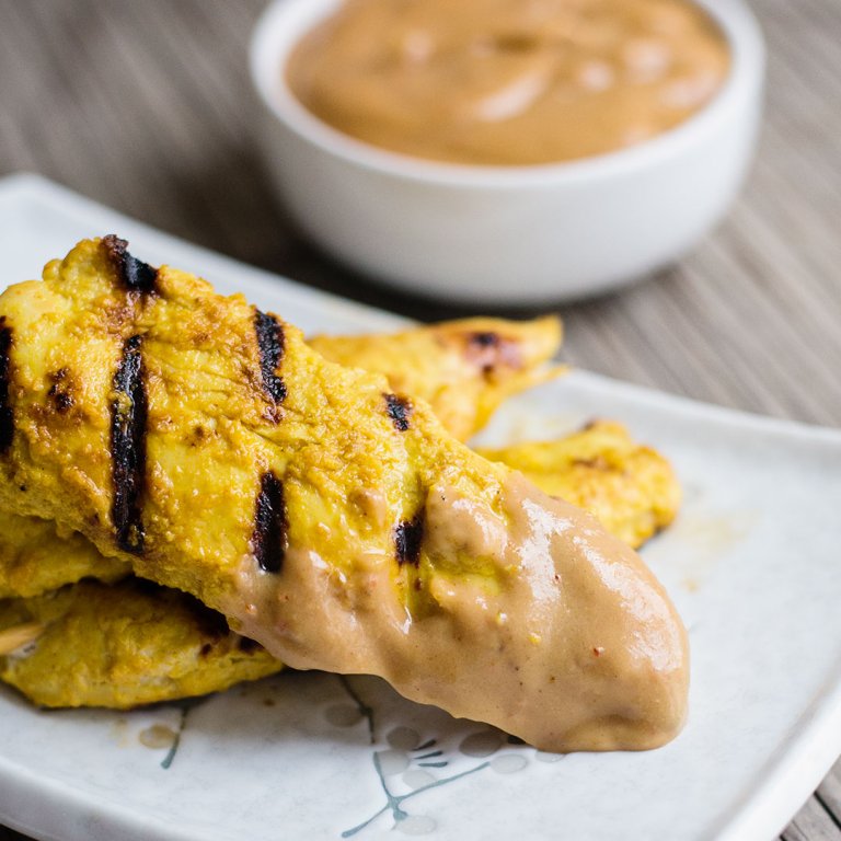 Thai Chicken Satay with Peanut Sauce - Ashlee Marie - real fun with