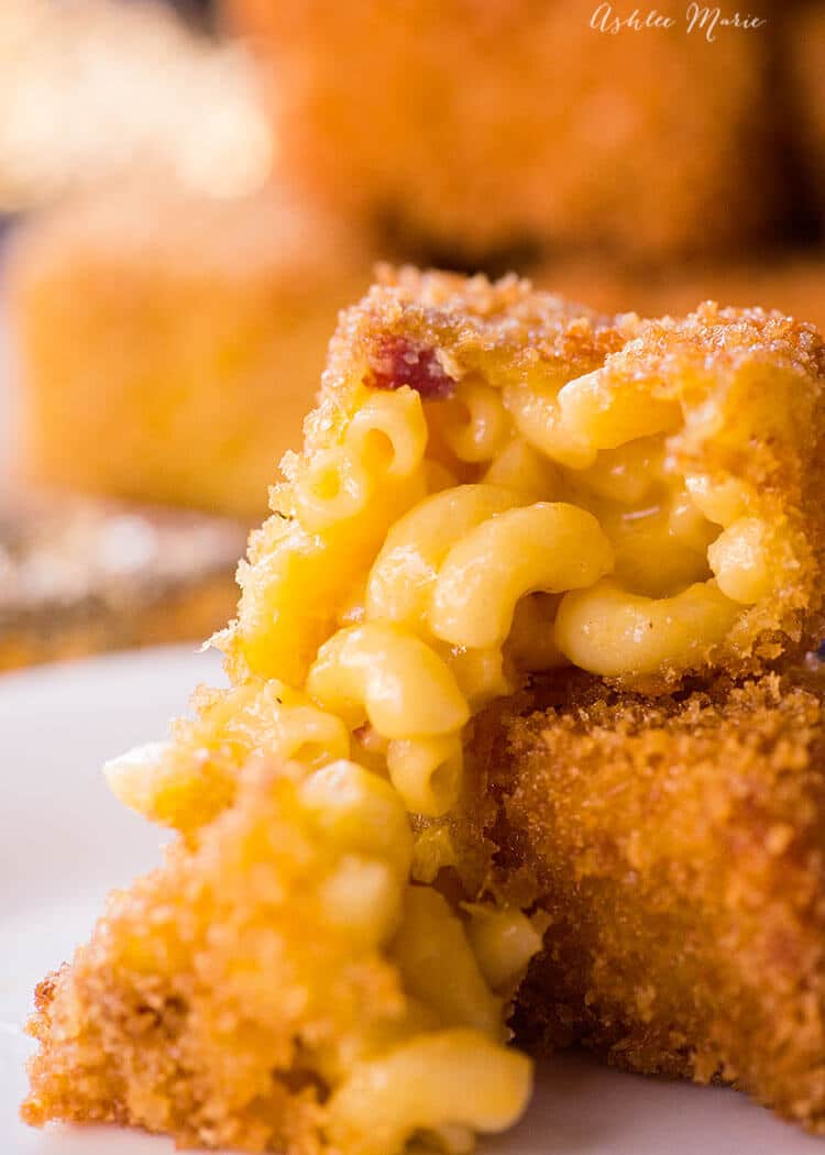 cheesey breaded mac and cheese bites