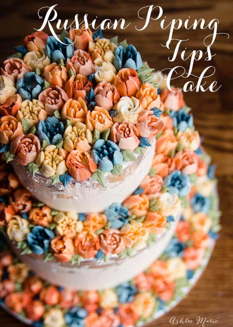 Buttercream wedding cake - using russian piping tips