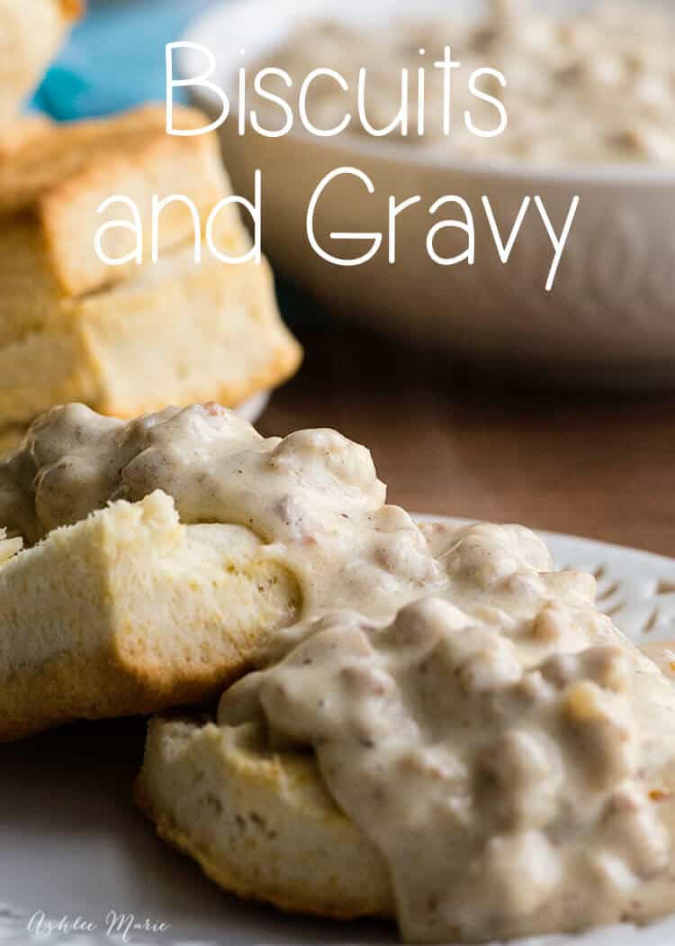 oh YUM!! how easy is this - 6 ingredients to biscuits and gravy!