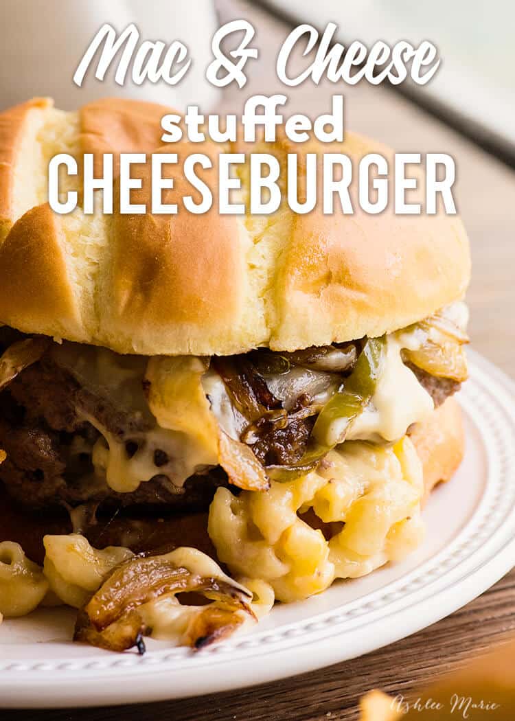 the ultimate mac and cheese stuffed cheeseburger