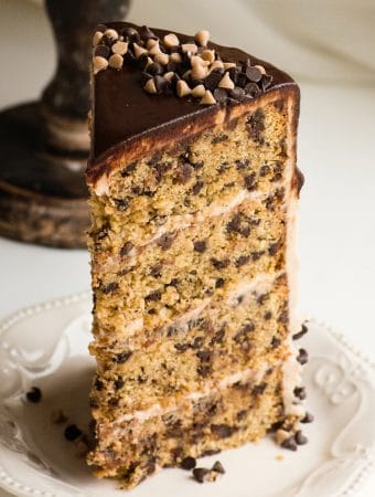 Cinnamon Chocolate Chip Cake with Brown Sugar Cream Cheese Frosting