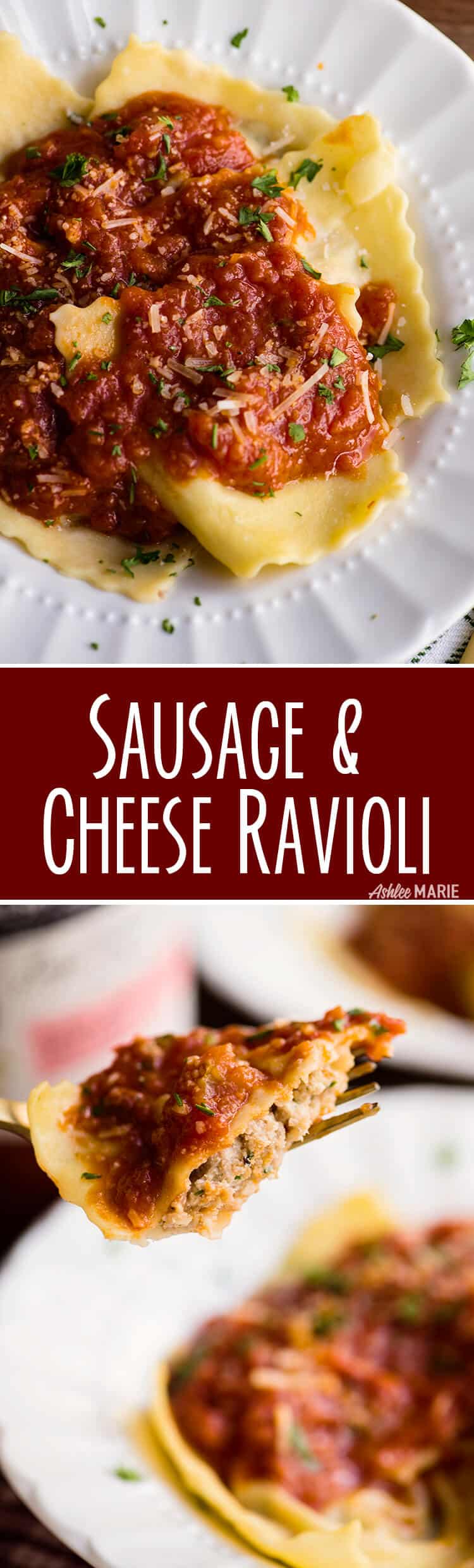 Italian Sausage and Cheese ravioli