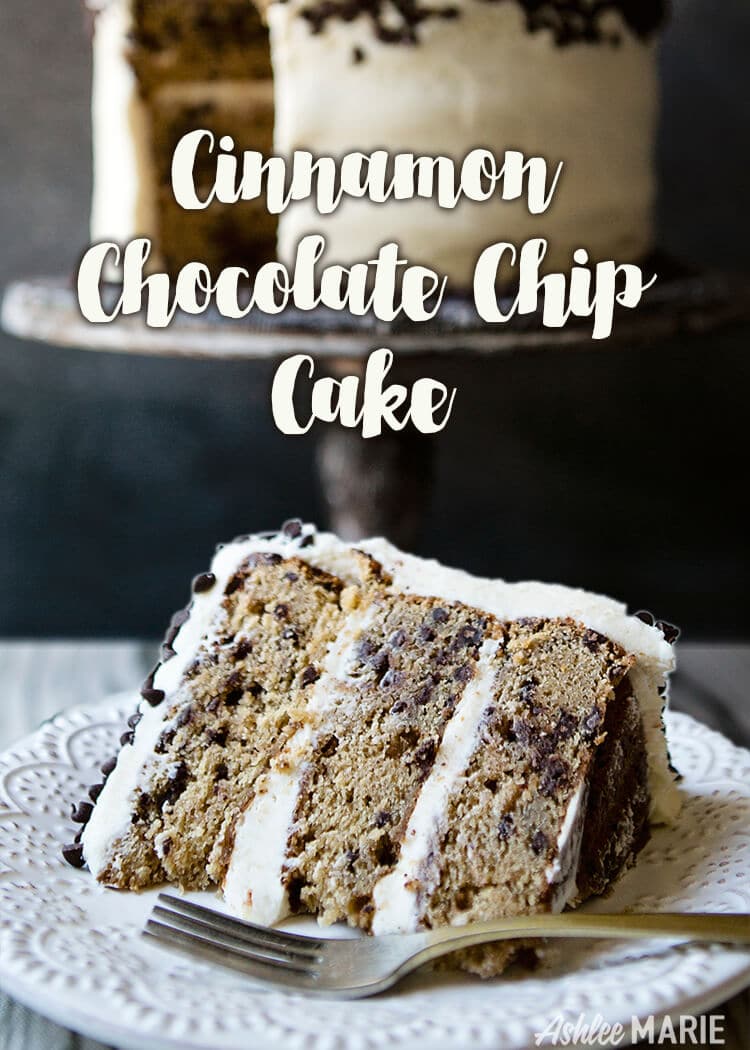 my favorite cake flavor - cinnamon chocolate chip cake - dense and delicious