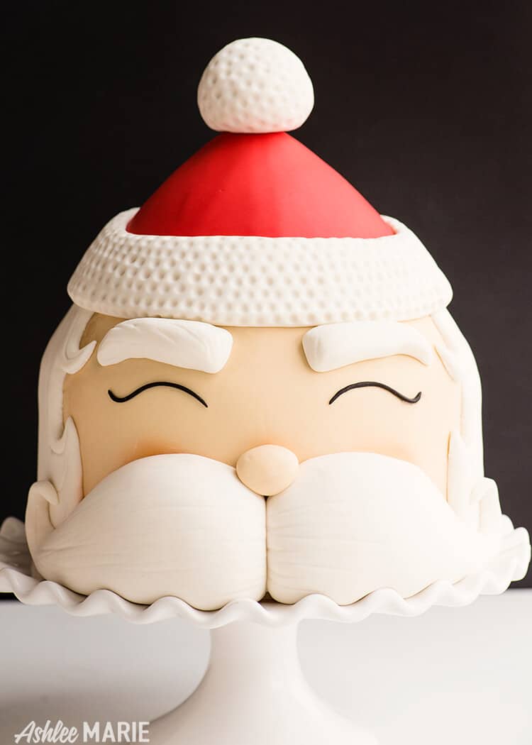 santa cake with huge mustache