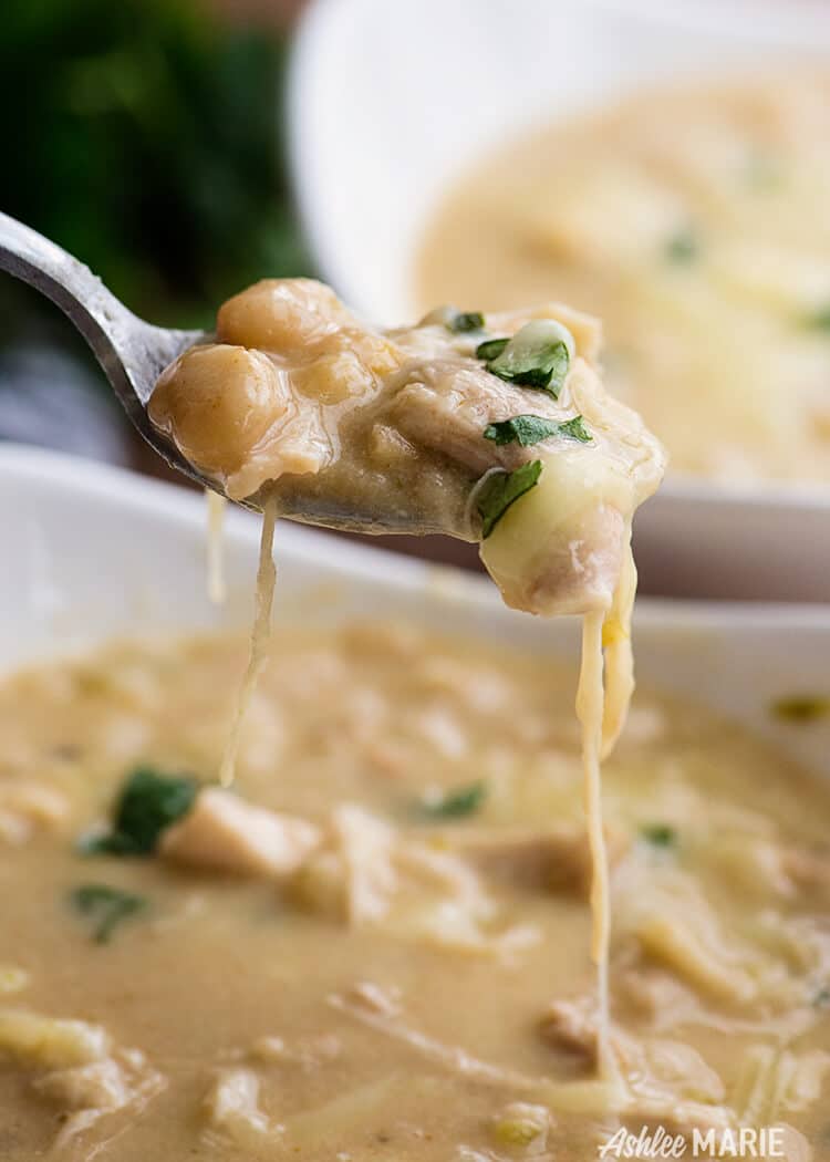 instant pot white chicken chili - no canned beans