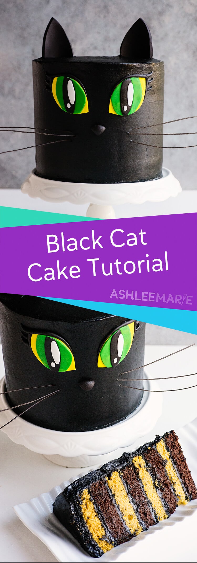 black buttercream cat cake video tutorial