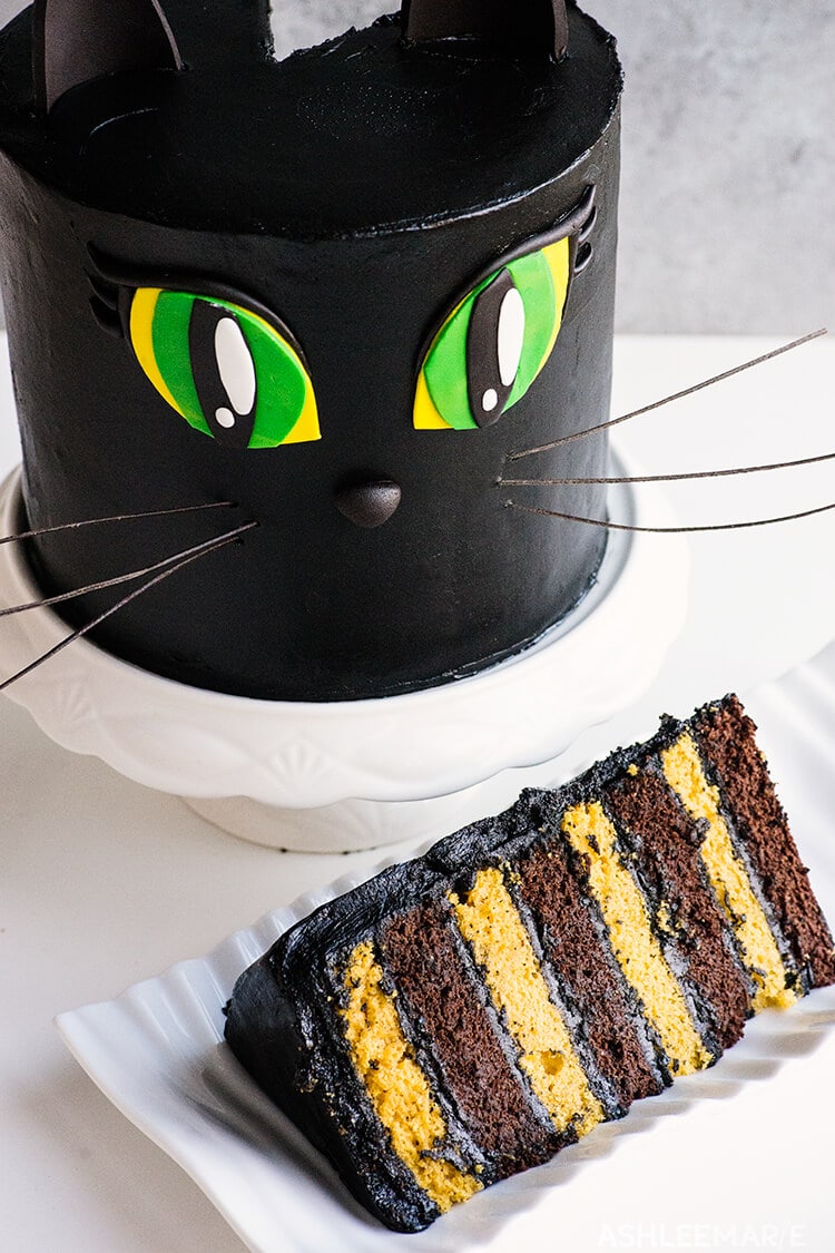black cat cake tutorial - how to make black buttercream video