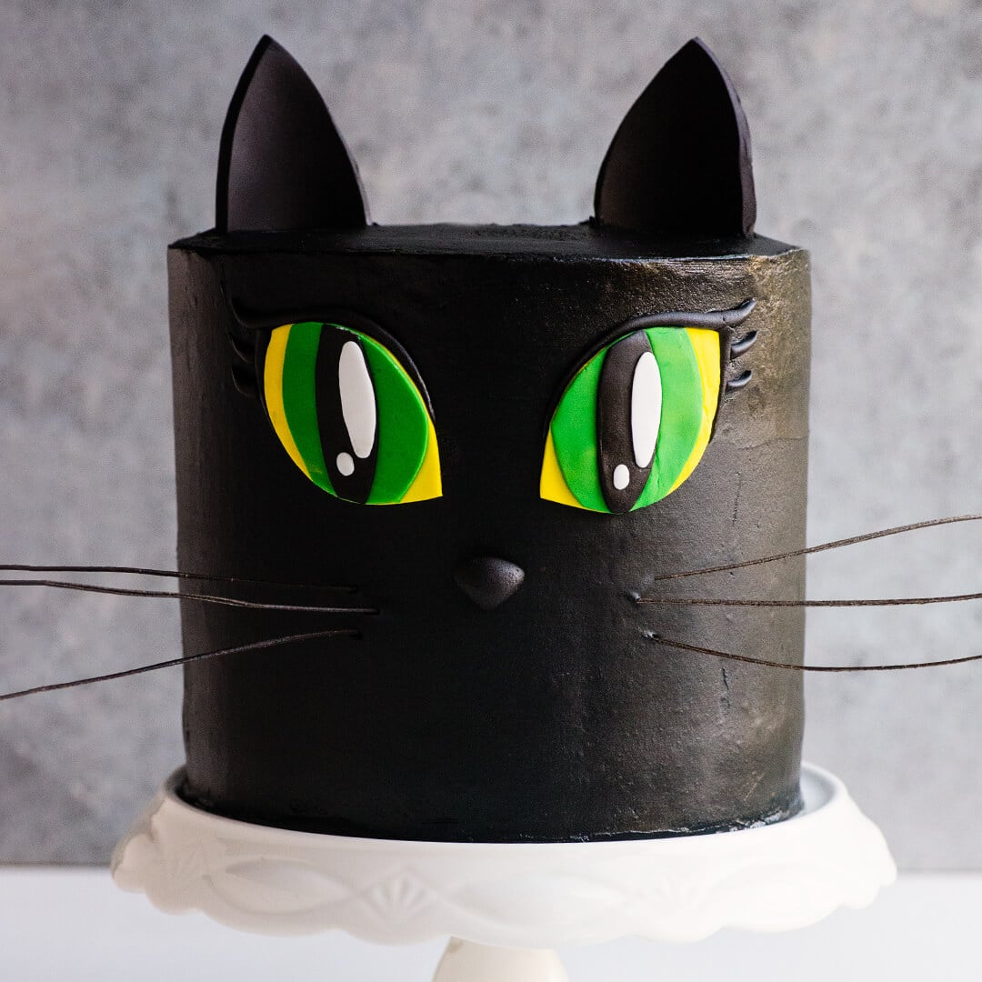 Black Cat Cake Video Tutorial - with Pumpkin and Chocolate Cake recipes -  Ashlee Marie - real fun with real food