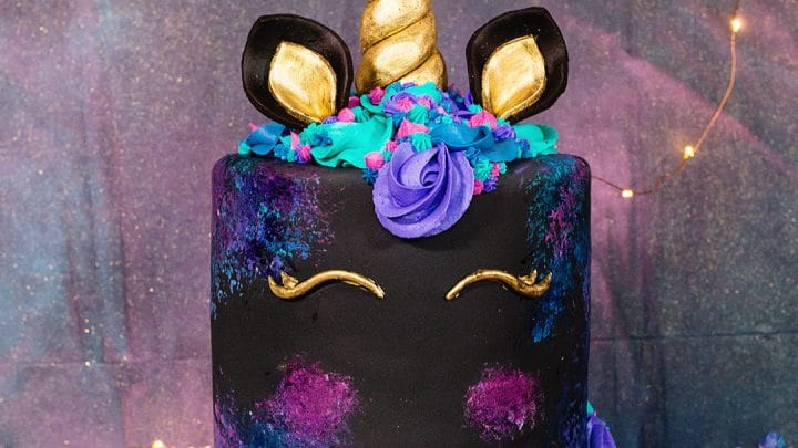 Space Rocket In The Galaxy Theme Cake
