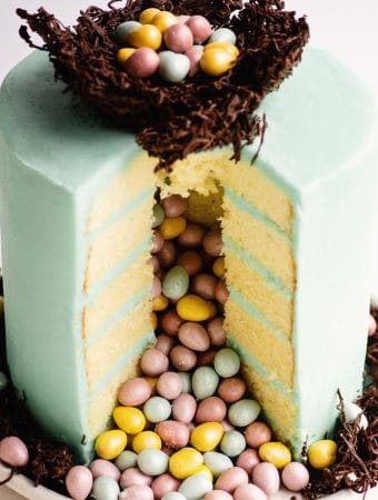 surprise inside easter egg pinata cake