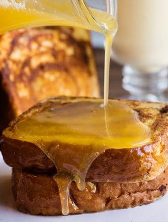 Eggnog French Toast with Eggnog Syrup