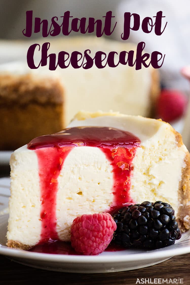 instant pot cheesecake and triple berry coulis