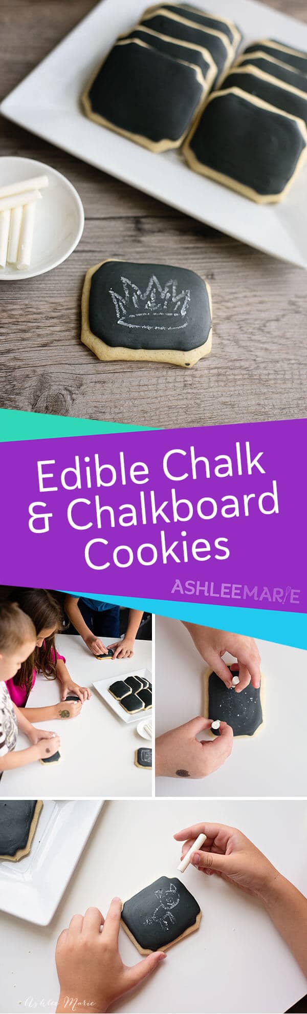 edible chalk and chalkboard cookies