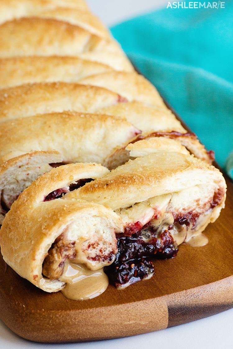 fast easy peanut butter and jelly bread braid