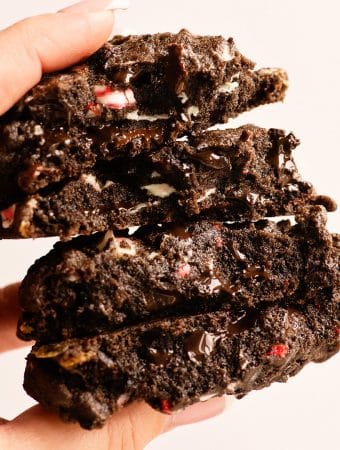 double chocolate chip peppermint chunk cookie recipe video